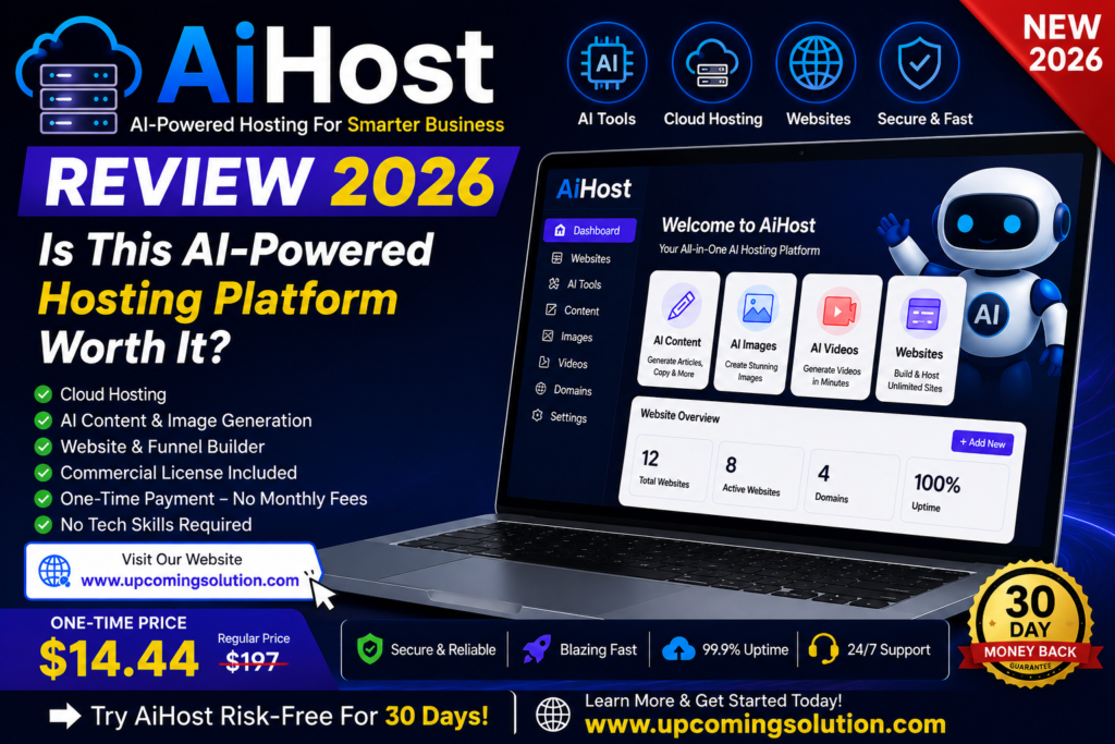 AiHost Review 2026 AI-powered hosting platform with cloud hosting and website builder