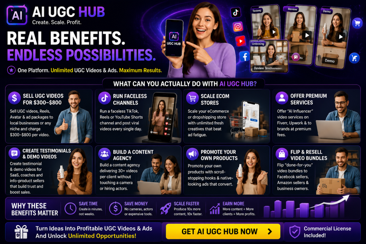AI UGC Hub AI video creation platform with AI avatars, automatic captions, and multilingual support.