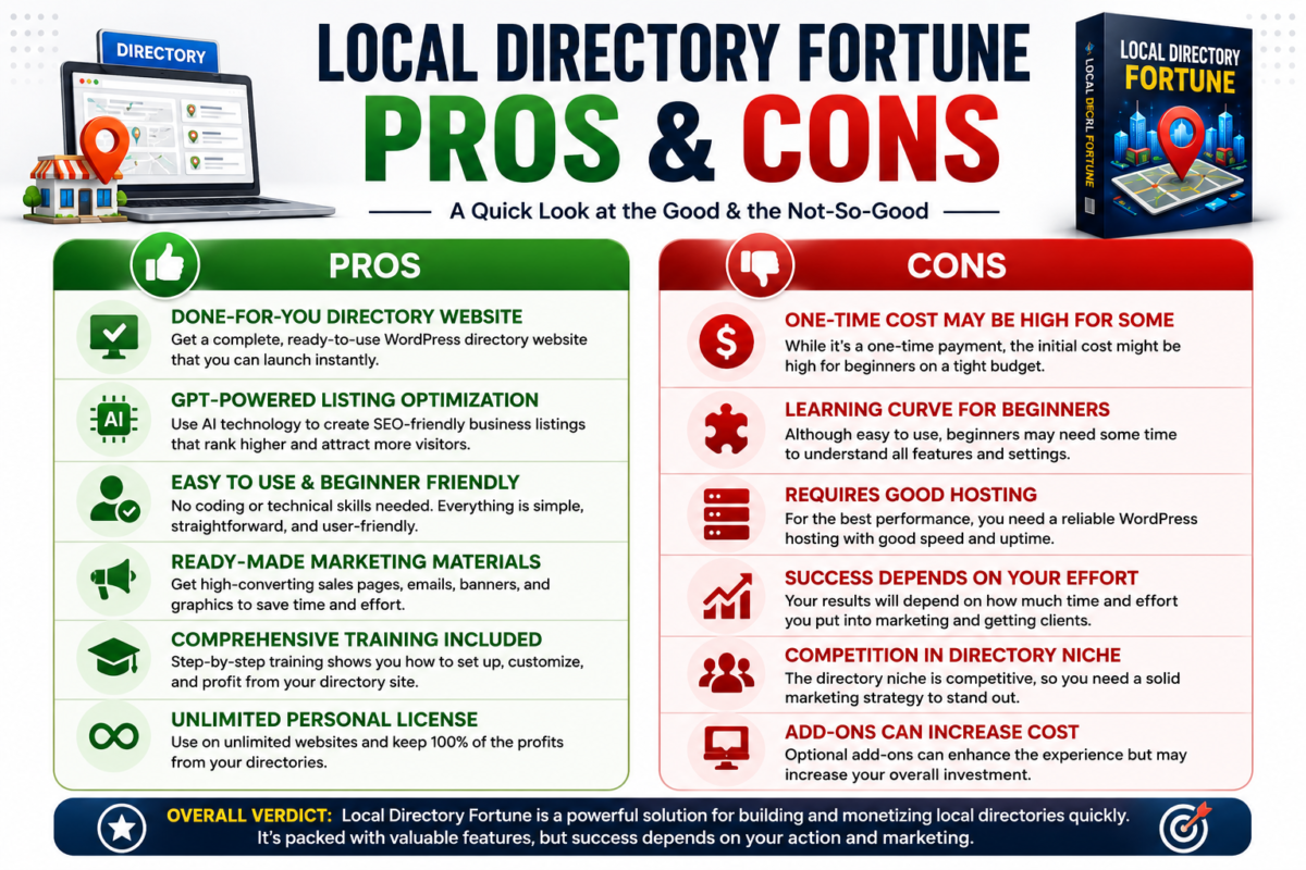 Local Directory Fortune Pros & Cons