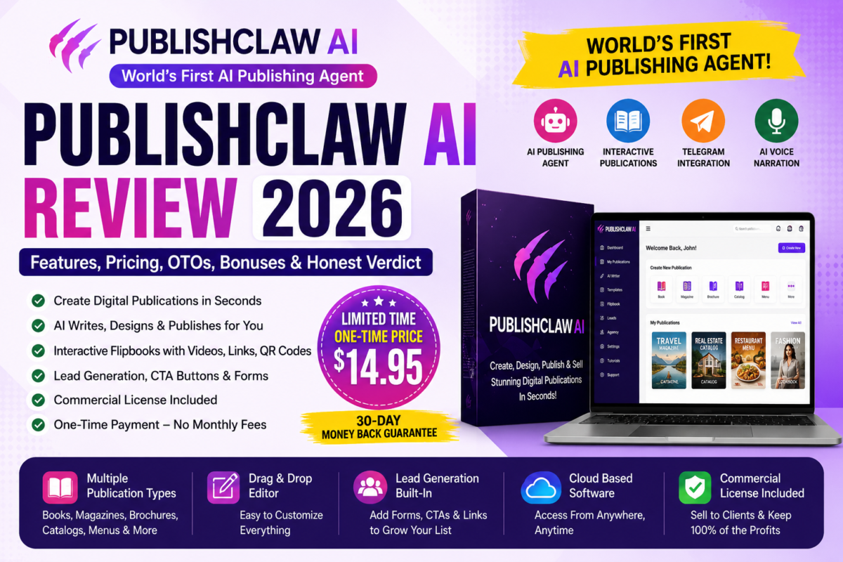 PublishClaw AI Review 2026 Dashboard and AI Publishing Software