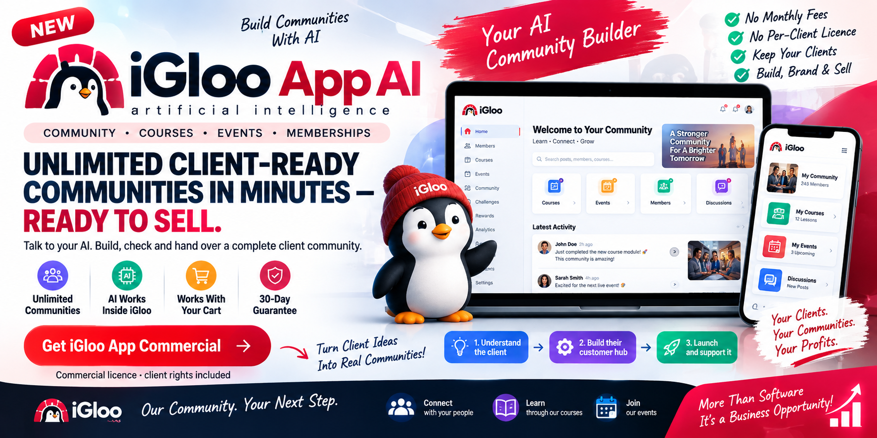 iGloo App Ai Bundle dashboard and community building features